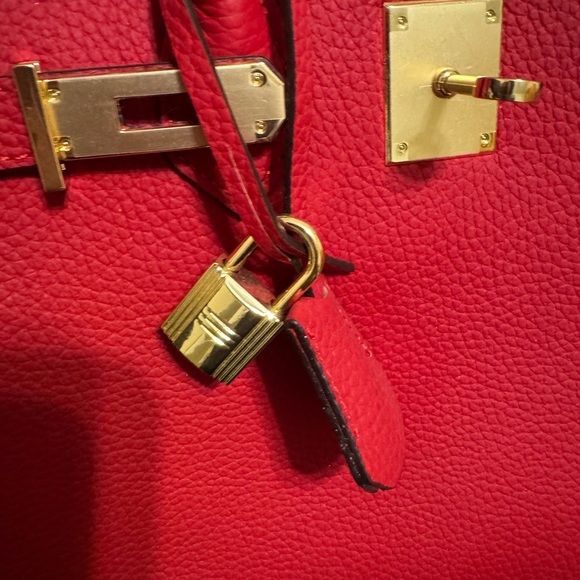 COPY - Red Leather Handbag - Picture 5 of 7